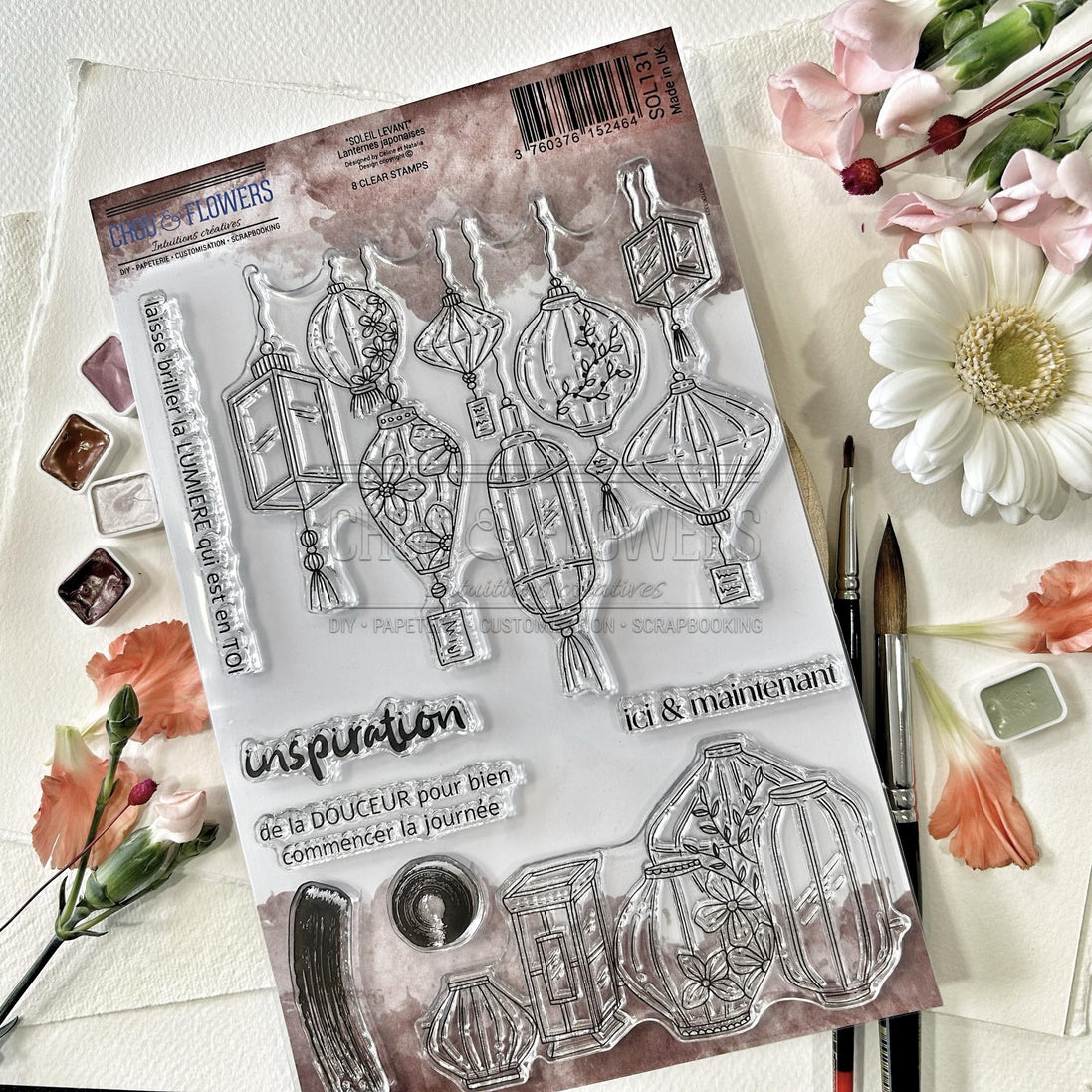 CLEAR STAMP SET - LANTERNES JAPONAISES -SOL131- CHOU &amp; FLOWERS