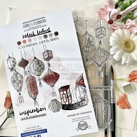 CLEAR STAMP SET - LANTERNES JAPONAISES -SOL131- CHOU &amp; FLOWERS