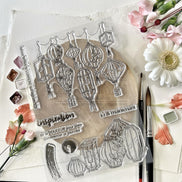 CLEAR STAMP SET - LANTERNES JAPONAISES -SOL131- CHOU & FLOWERS