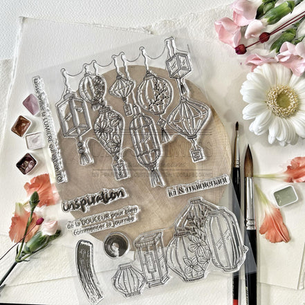 CLEAR STAMP SET - LANTERNES JAPONAISES -SOL131- CHOU &amp; FLOWERS