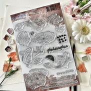 CLEAR STAMP SET - CARPES KOI -SOL132- CHOU & FLOWERS