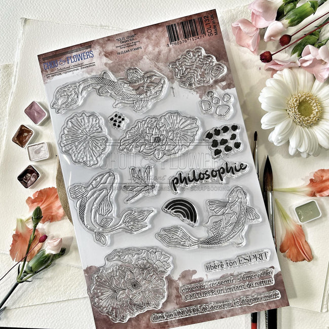 CLEAR STAMP SET - CARPES KOI -SOL132- CHOU &amp; FLOWERS