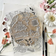CLEAR STAMP SET - LES GRUES -SOL134- CHOU & FLOWERS