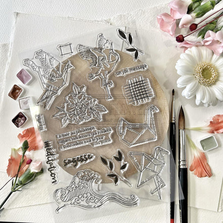 CLEAR STAMP SET - LES GRUES -SOL134- CHOU &amp; FLOWERS