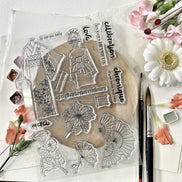 CLEAR STAMP SET - KIMONO -SOL135- CHOU & FLOWERS