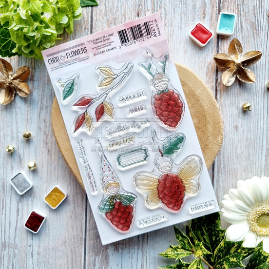 STAMP SET - POMME DE PIN -AVE112- CHOU &amp; FLOWERS