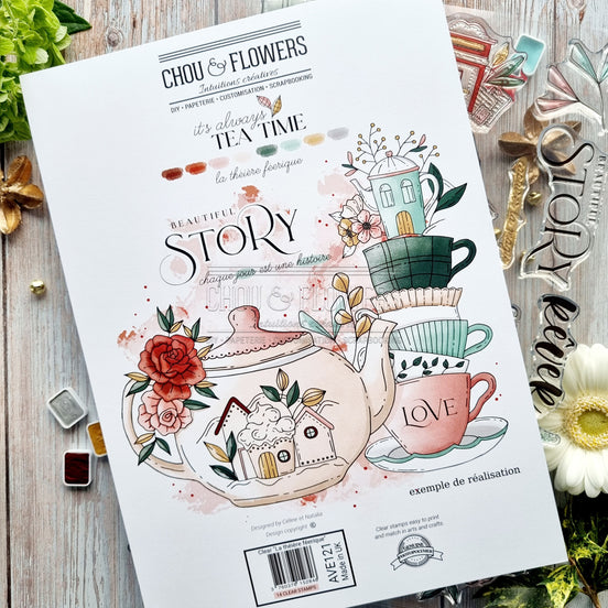 STAMP SET - THEIERE FEERIQUE -AVE121- CHOU &amp; FLOWERS