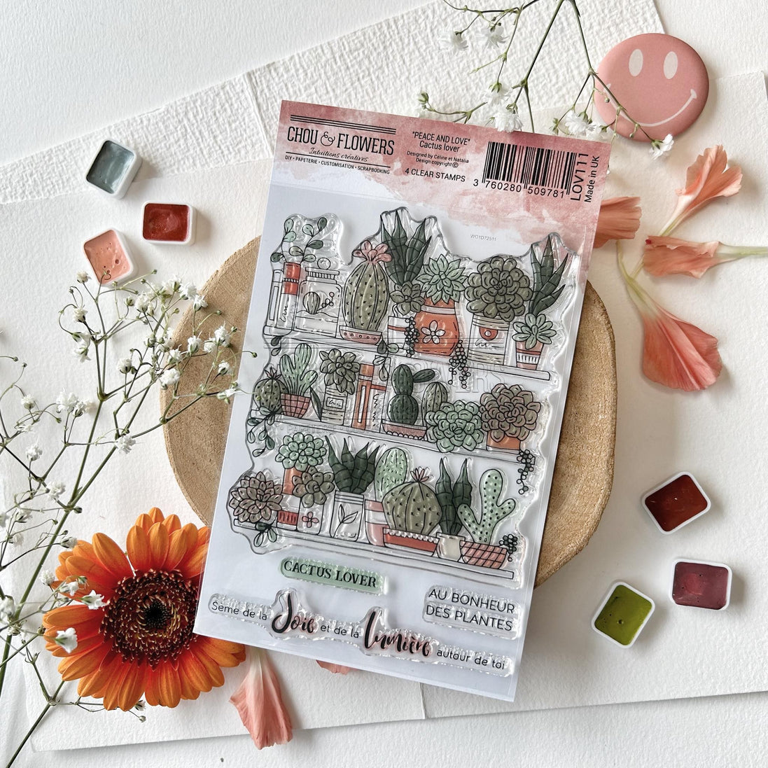 CLEAR STAMP SET - CACTUS LOVER -LOV111- CHOU &amp; FLOWERS