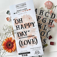 CLEAR STAMP SET - ALPHABET WESTERN -LOV115- CHOU & FLOWERS