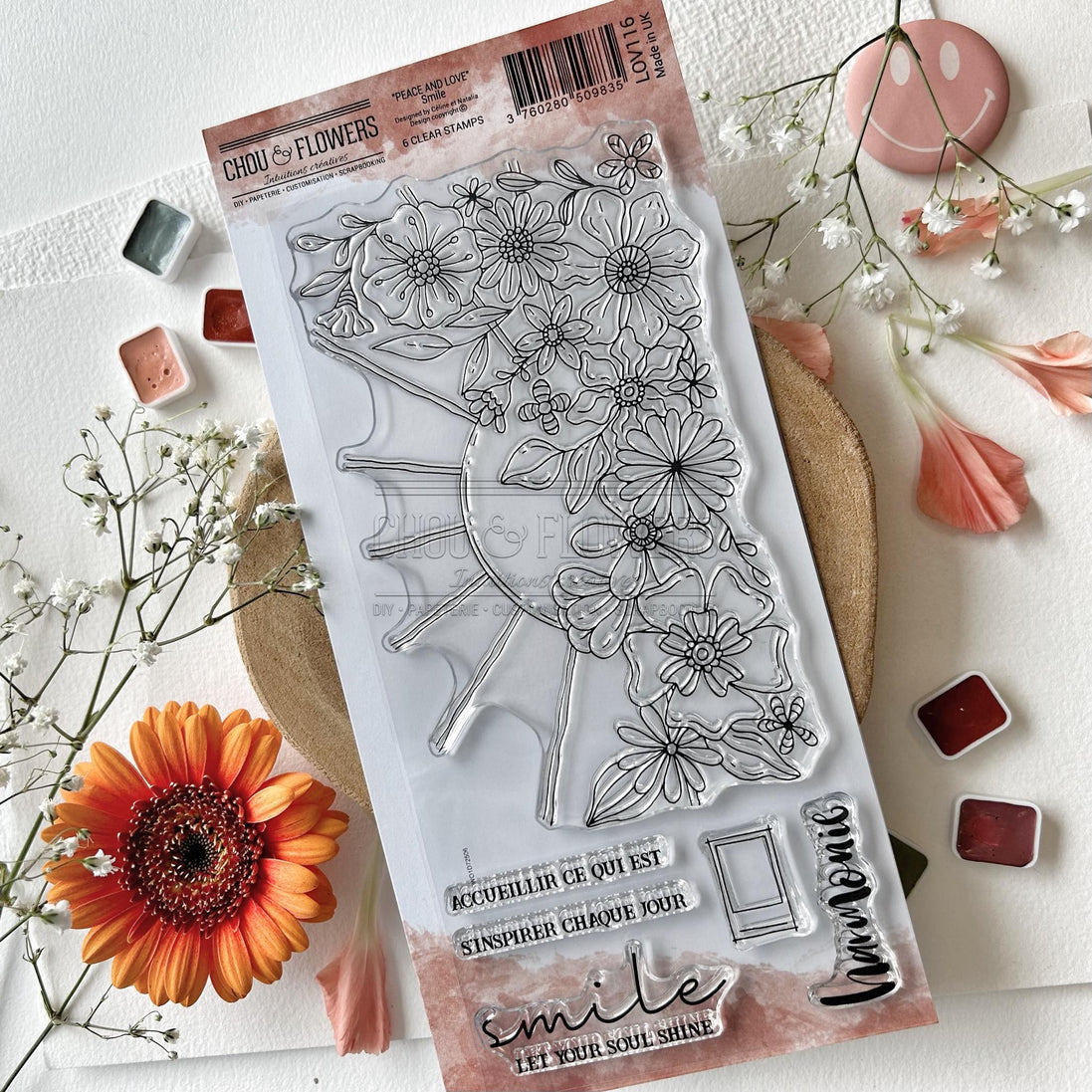 CLEAR STAMP SET - SMILE -LOV116- CHOU &amp; FLOWERS