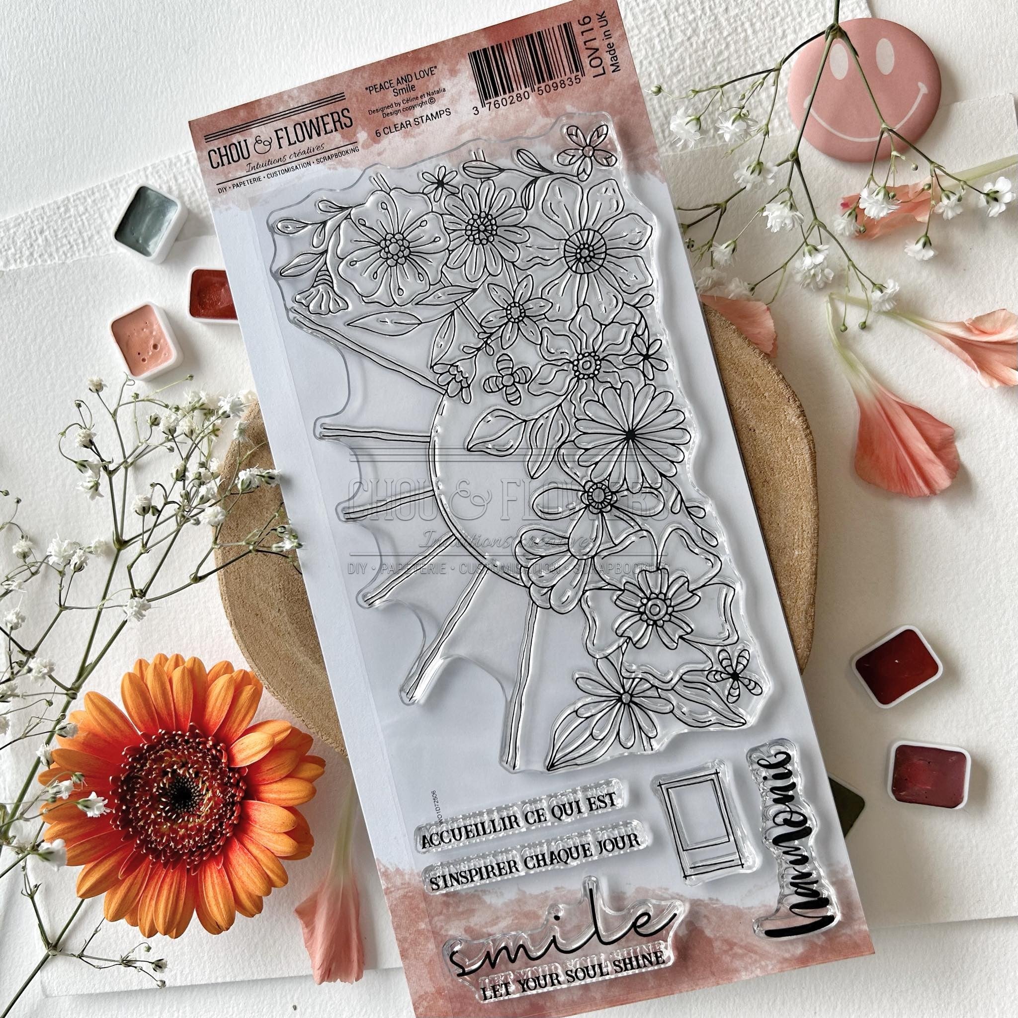 CLEAR STAMP SET - SMILE -LOV116- CHOU & FLOWERS