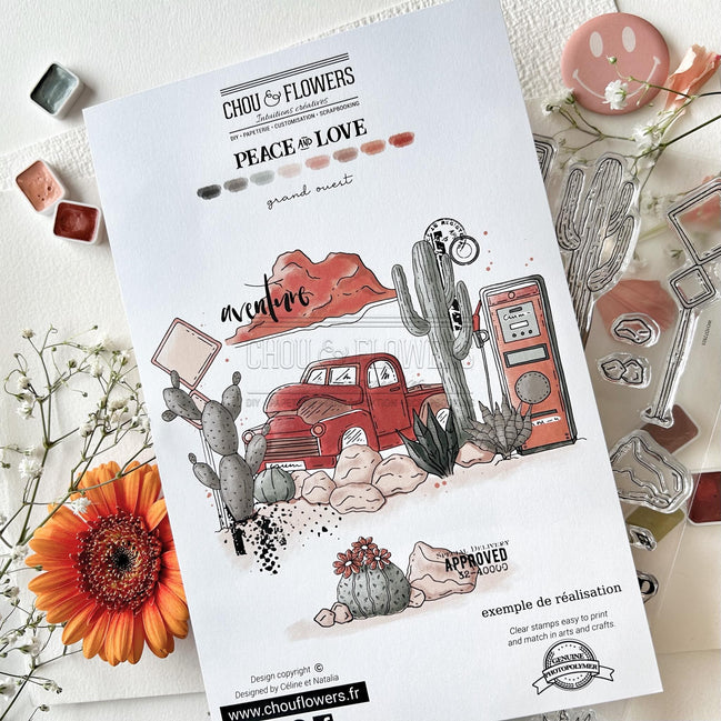 SET TIMBRI CLEAR - GRAND OUEST -LOV119- CHOU & FLOWERS