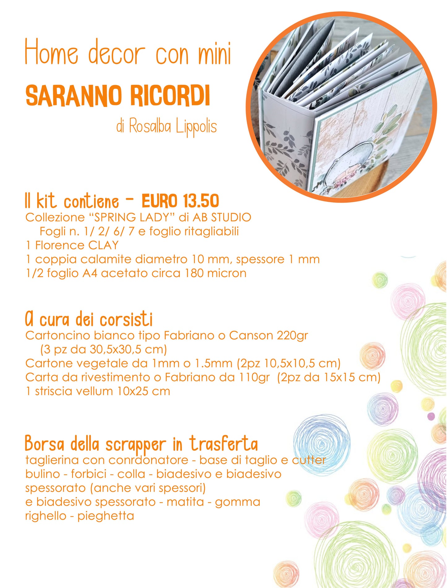 SARANNO RICORDI - Rosalba Lippolis  home decor con mini album