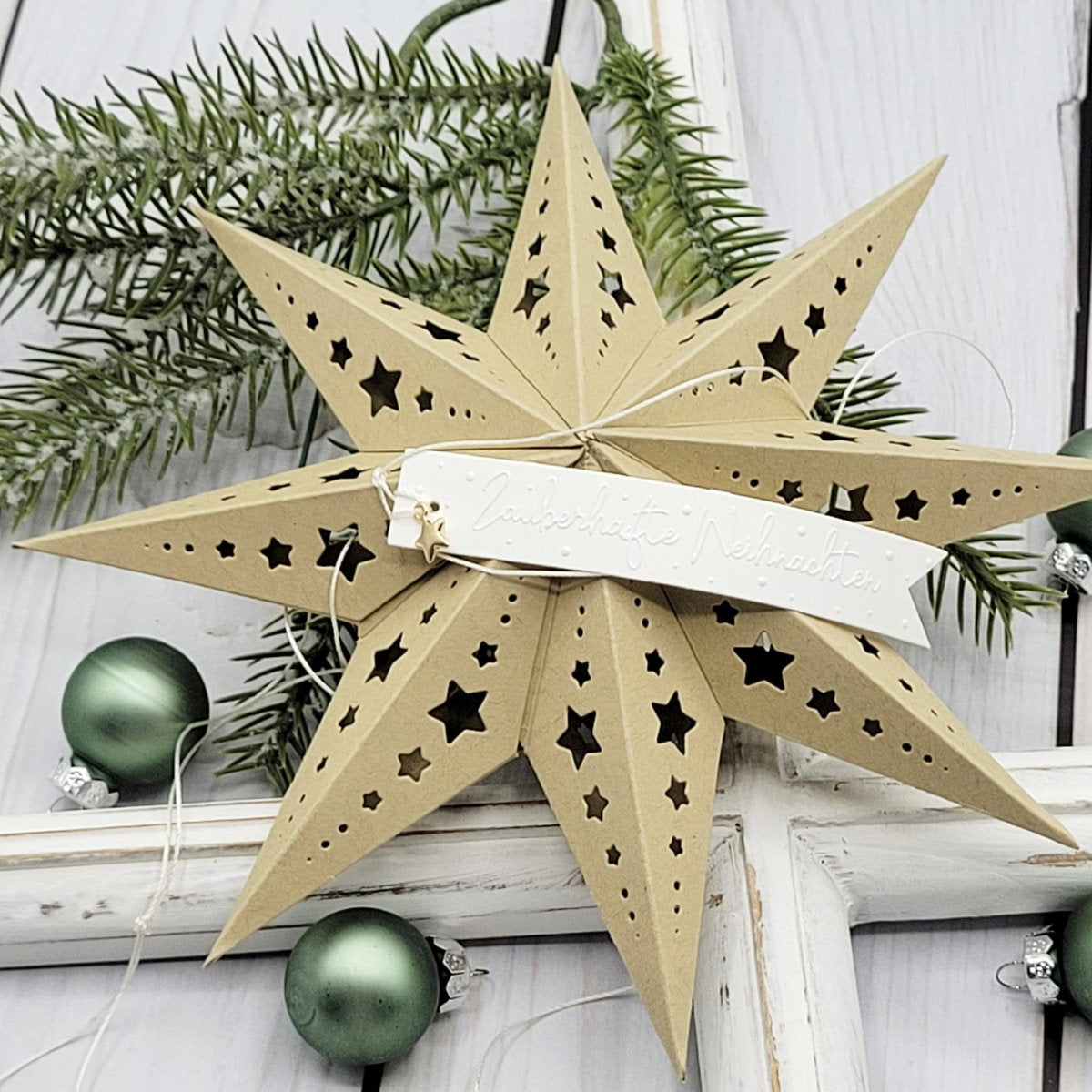 CD-Die-1497 Fustella Faltstern - 8 Zacken - Muster - 20 cm CREATIVE DEPOT