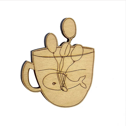 "WHALE IN A CUP" Wooden Sticks - GL 23-36 - GLIMPS