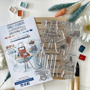 SET TIMBRI - LE COIN DE ARTISTES - BRE117- CHOU & FLOWERS