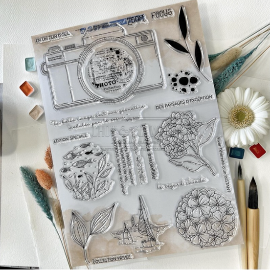 STAMP SET - APPAREIL PHOTO - BRE131- CHOU &amp; FLOWERS