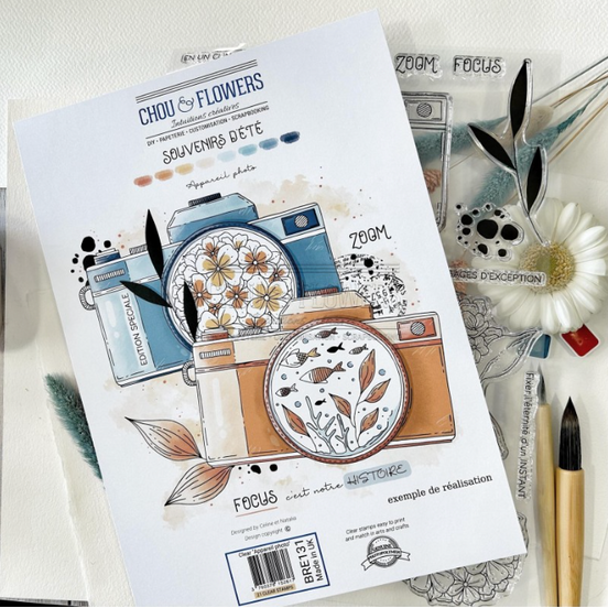 STAMP SET - APPAREIL PHOTO - BRE131- CHOU &amp; FLOWERS