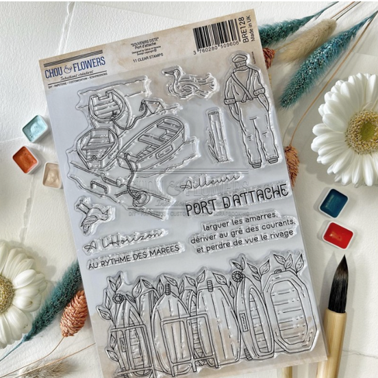 STAMP SET - PORT D'ATTACHE - BRE128- CHOU &amp; FLOWERS
