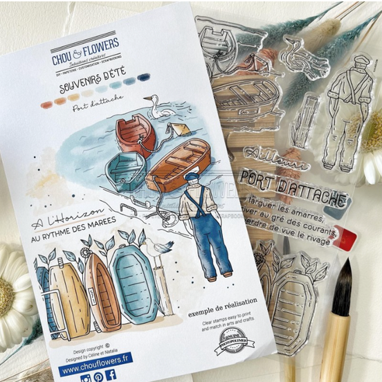 STAMP SET - PORT D'ATTACHE - BRE128- CHOU &amp; FLOWERS