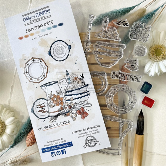 SET TIMBRI - FAIENCE - BRE121- CHOU & FLOWERS
