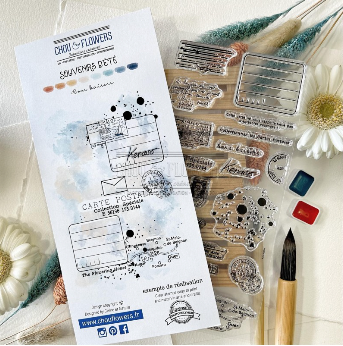 STAMP SET - BONS BAISERS - BRE124- CHOU & FLOWERS