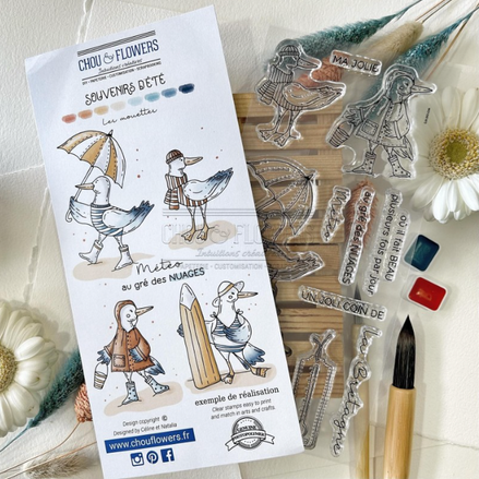 SET TIMBRI - LES MOUETTES - BRE126- CHOU & FLOWERS