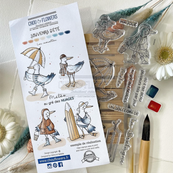 SET TIMBRI - LES MOUETTES - BRE126- CHOU & FLOWERS