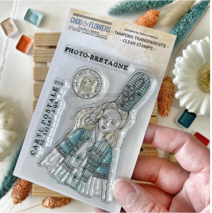 SET TIMBRI -LA BRETONNE- BRE134- CHOU & FLOWERS