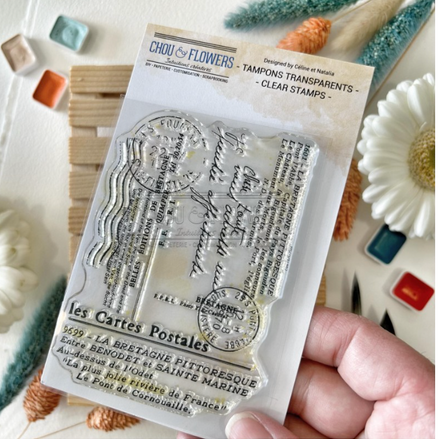 TIMBRO -TEXTE BRETAGNE - BRE137- CHOU & FLOWERS