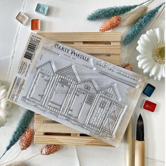 STAMP SET - LES CABANES DE PLAGE - BRE119- CHOU &amp; FLOWERS