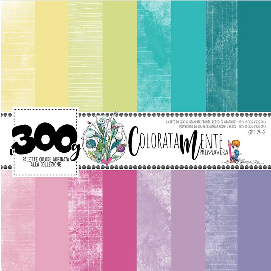 Set Carte " i300gr COLORATAMENTE PRIMAVERA "  GPP 25-01 - GLIMPS