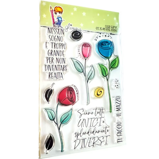 Set Timbri " ROSE DOODLE "- GCS 25-190 - GLIMPS
