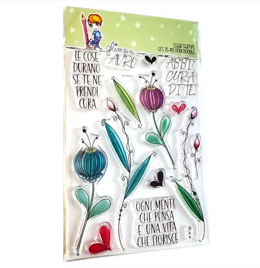 Set Timbri " FIORI DOODLE "- GCS 25-192 - GLIMPS