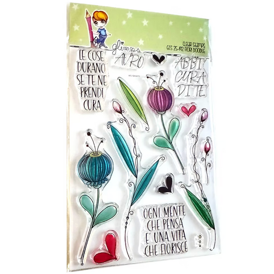 Set Timbri " FIORI DOODLE "- GCS 25-192 - GLIMPS