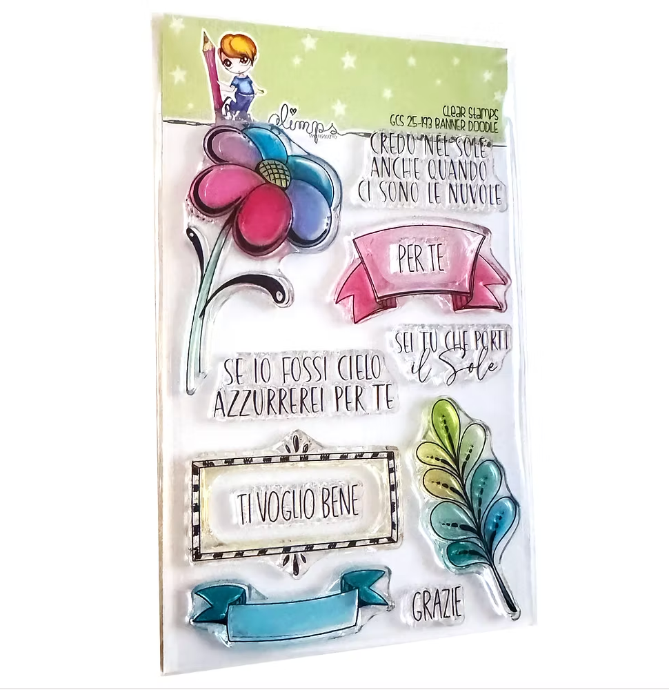 Set Timbri " BANNER DOODLE "- GCS 25-193 - GLIMPS