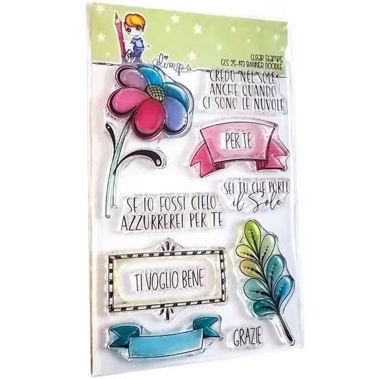 Set Timbri " BANNER DOODLE "- GCS 25-193 - GLIMPS