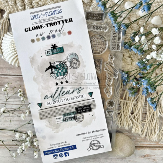 SET TIMBRI CLEAR - AIR MAIL - GLO109 - CHOU & FLOWERS