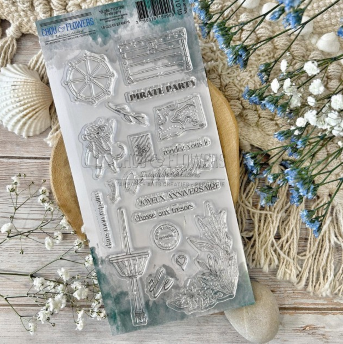 SET TIMBRI CLEAR - PIRATE PARTY - GLO111 - CHOU & FLOWERS