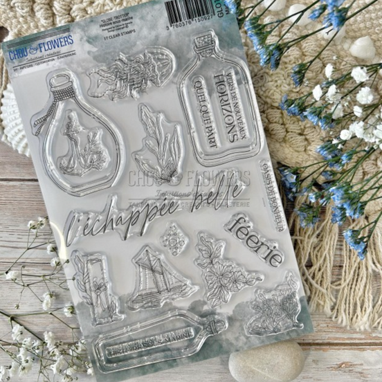 SET TIMBRI CLEAR - HISTOIRE SOUS-MARINE - GLO114 - CHOU & FLOWERS