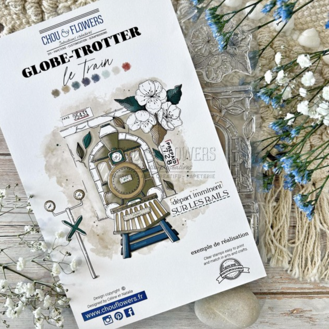 CLEAR STAMP SET - LE TRAIN - GLO115 - CHOU &amp; FLOWERS