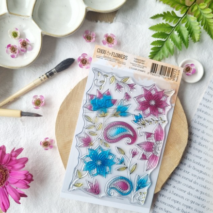SET TIMBRI - IMPRIME -VIB112- CHOU & FLOWERS