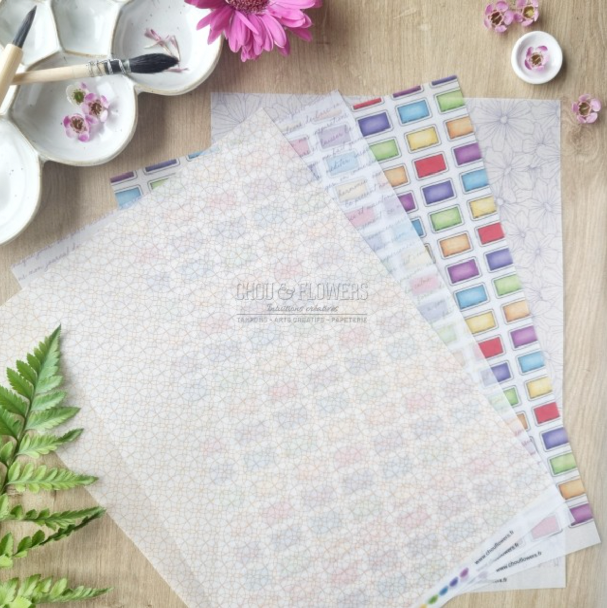 CARD SET - VIBRATIONS - VIB133 - CHOU & FLOWERS