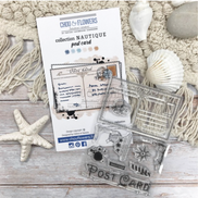 Set TIMBRI CLEAR - POSTCARD - NAU125 - CHOU & FLOWERS