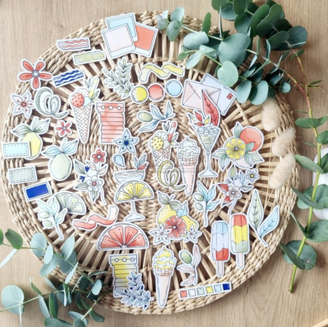 SET DIE-CUTS "C'EST L'ETE" -SUD124- CHOU &amp; FLOWERS