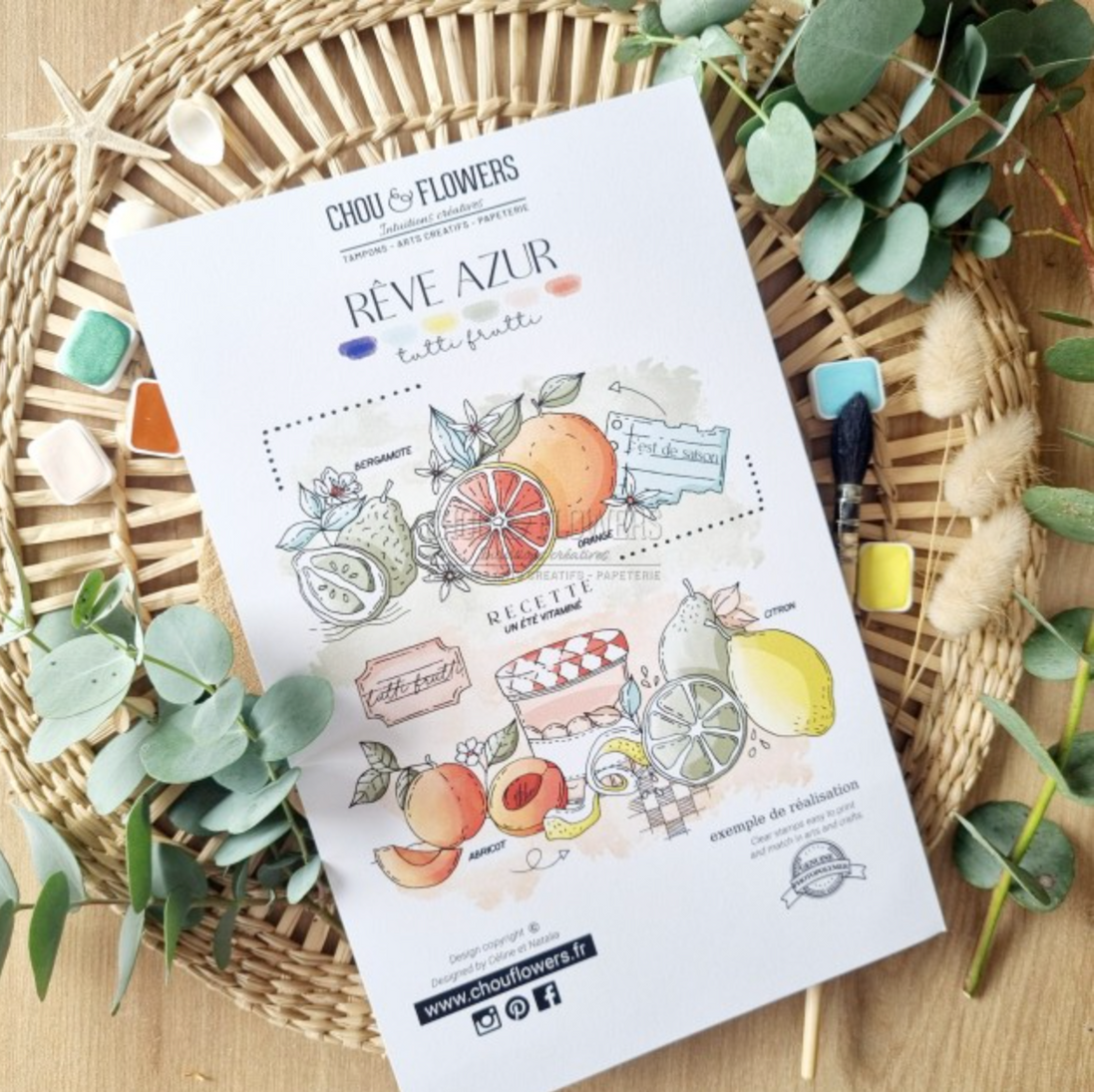 SET TIMBRI - TUTTI FRUTTI -SUD121 - CHOU & FLOWERS