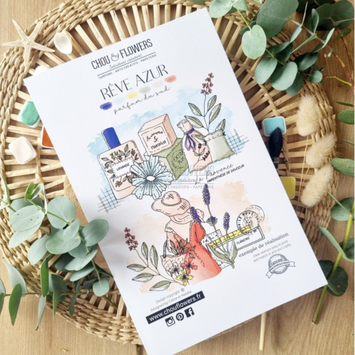 STAMP SET - PARFUM DU SUD -SUD120 - CHOU & FLOWERS
