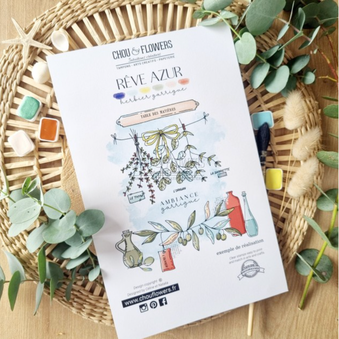 SET TIMBRI - HERBIER GARRIGUE -SUD119 - CHOU & FLOWERS