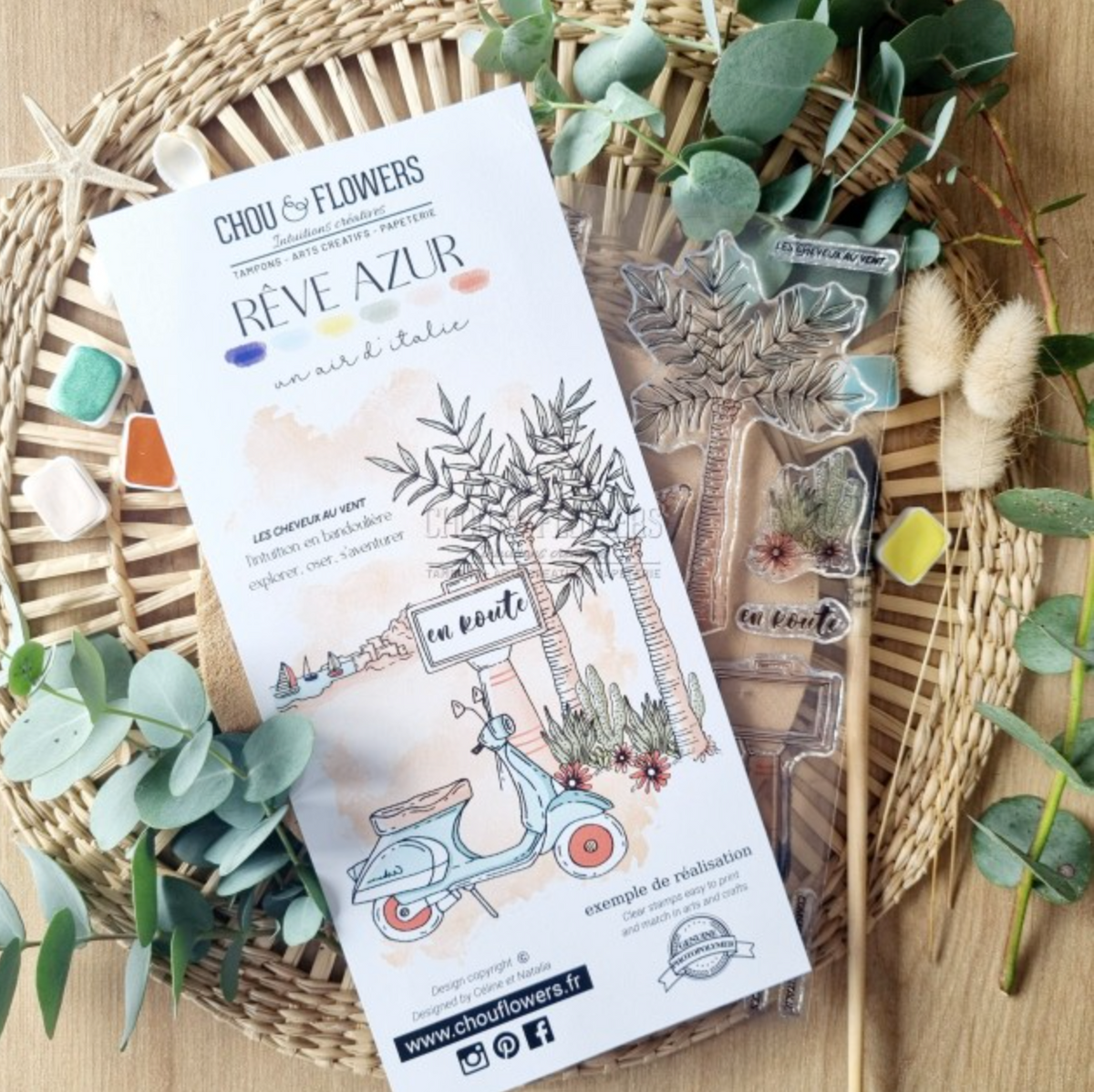 STAMP SET - UN AIR D'ITALIE - SUD117 - CHOU & FLOWERS