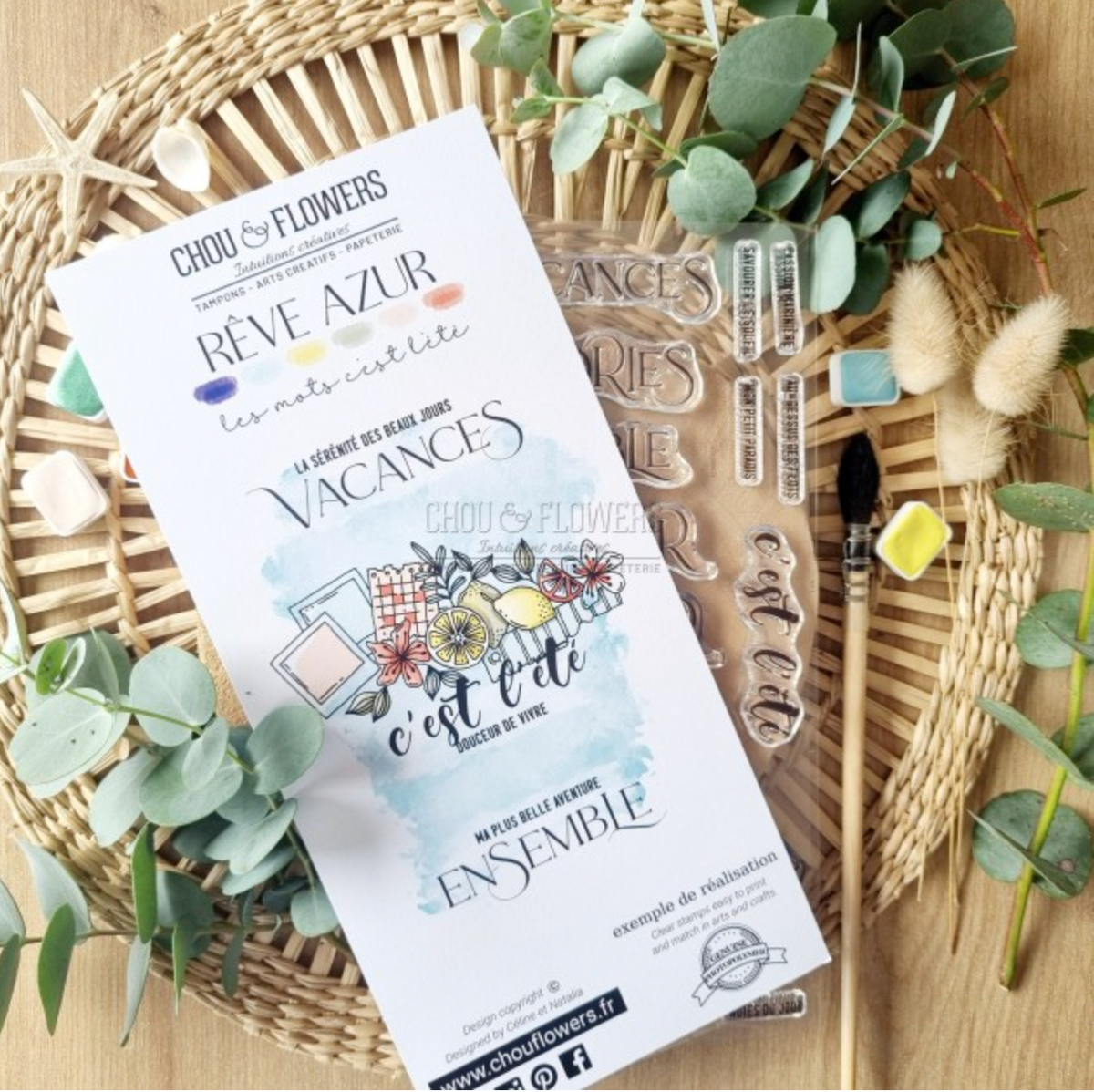 STAMP SET - LES MOTS C'EST L'ETE -SUD115 - CHOU & FLOWERS